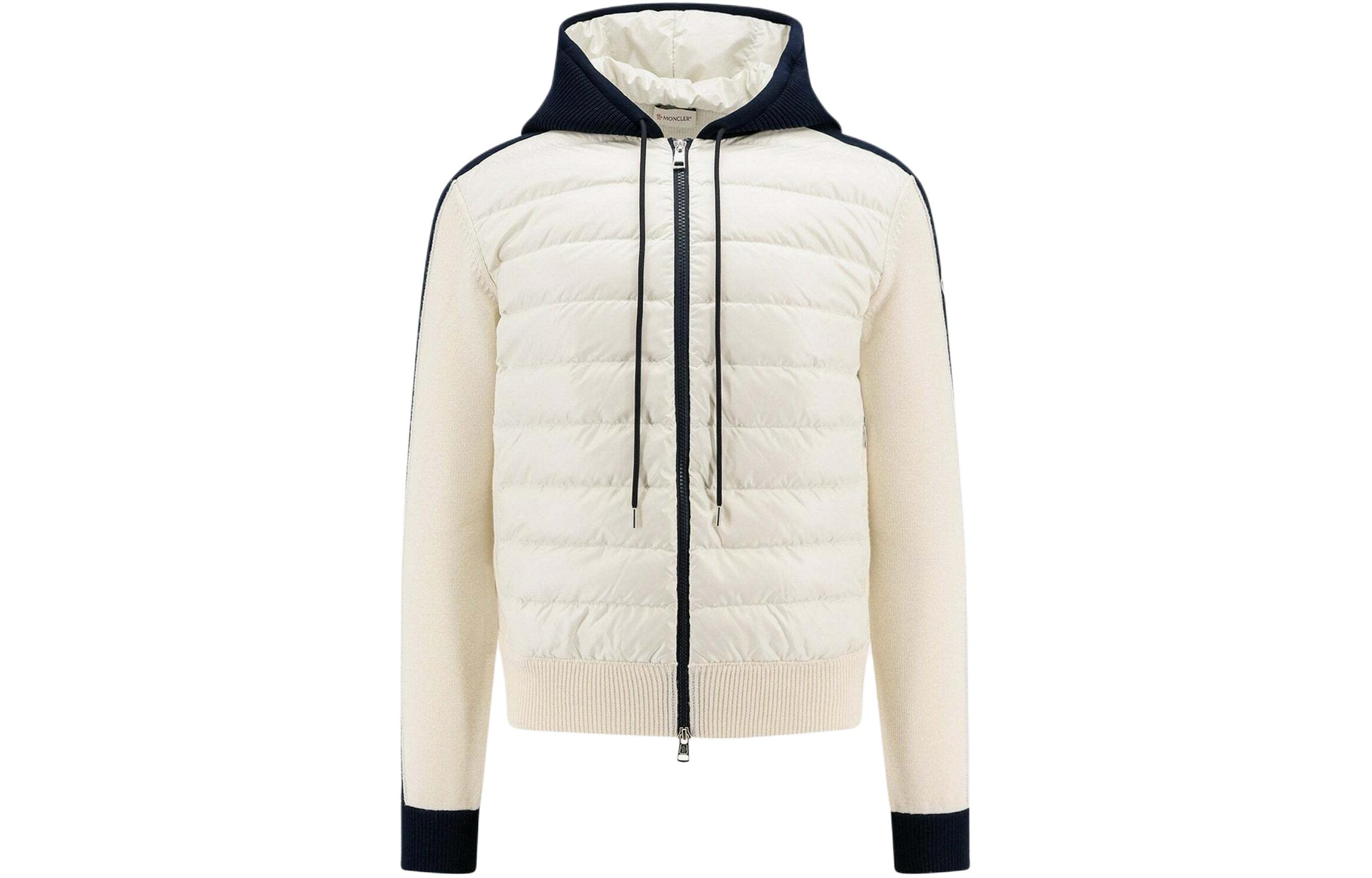 Moncler Colorblock Zip Hoodie Jacket White Men’s Long Sleeve Knit 9B00007M3238034
