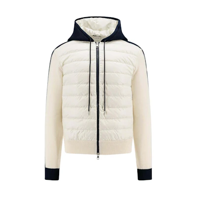 Moncler Colorblock Zip Hoodie Jacket White Men’s Long Sleeve Knit 9B00007M3238034