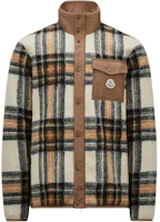 Moncler Colorful Check Pattern Stand Collar Loose Long Sleeve Jacket J20918G0005589AQUP29 Moncler Colorful Check Pattern Stand Collar Loose Long Sleeve Jacket J20918G0005589AQUP29