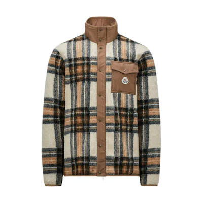 Moncler Colorful Check Pattern Stand Collar Loose Long Sleeve Jacket J20918G0005589AQUP29