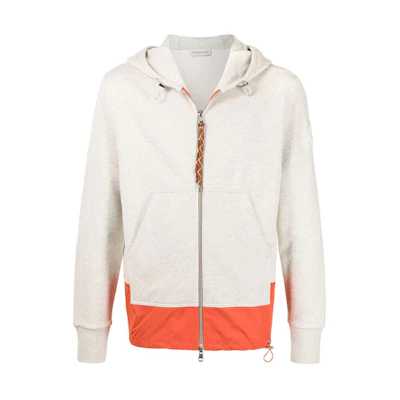 Moncler Contrast Panel Full-Zip Hoodie Jacket Men’s Off-White G10918G7C110809KR991