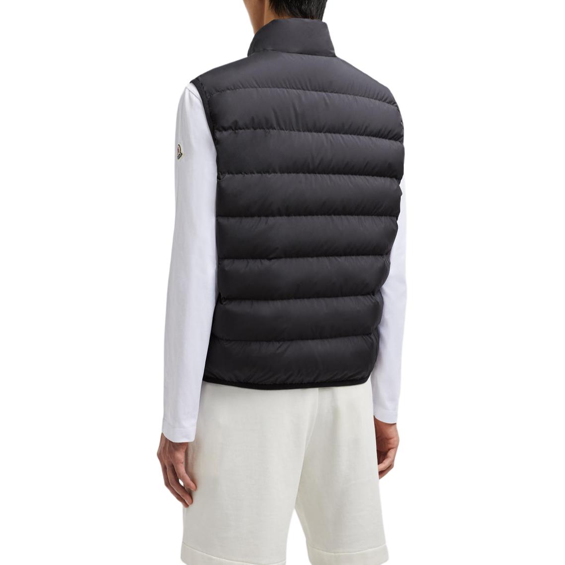 Shop Moncler Contrin FW24 Rompi Hitam Unisex dengan Saku Resleting. J20911A0007654A81999