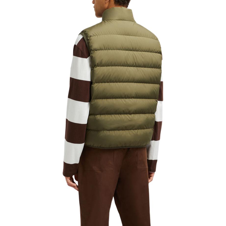 Moncler Contrin FW24 Unisex Olive Green Down Vest with Zipper & Pockets. J20911A0007654A81818 圖 4