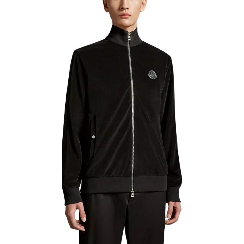 Lookbook 蒙克勒男士燈芯絨拉鍊連帽外套 - 黑色 J10918G0003289A6S999