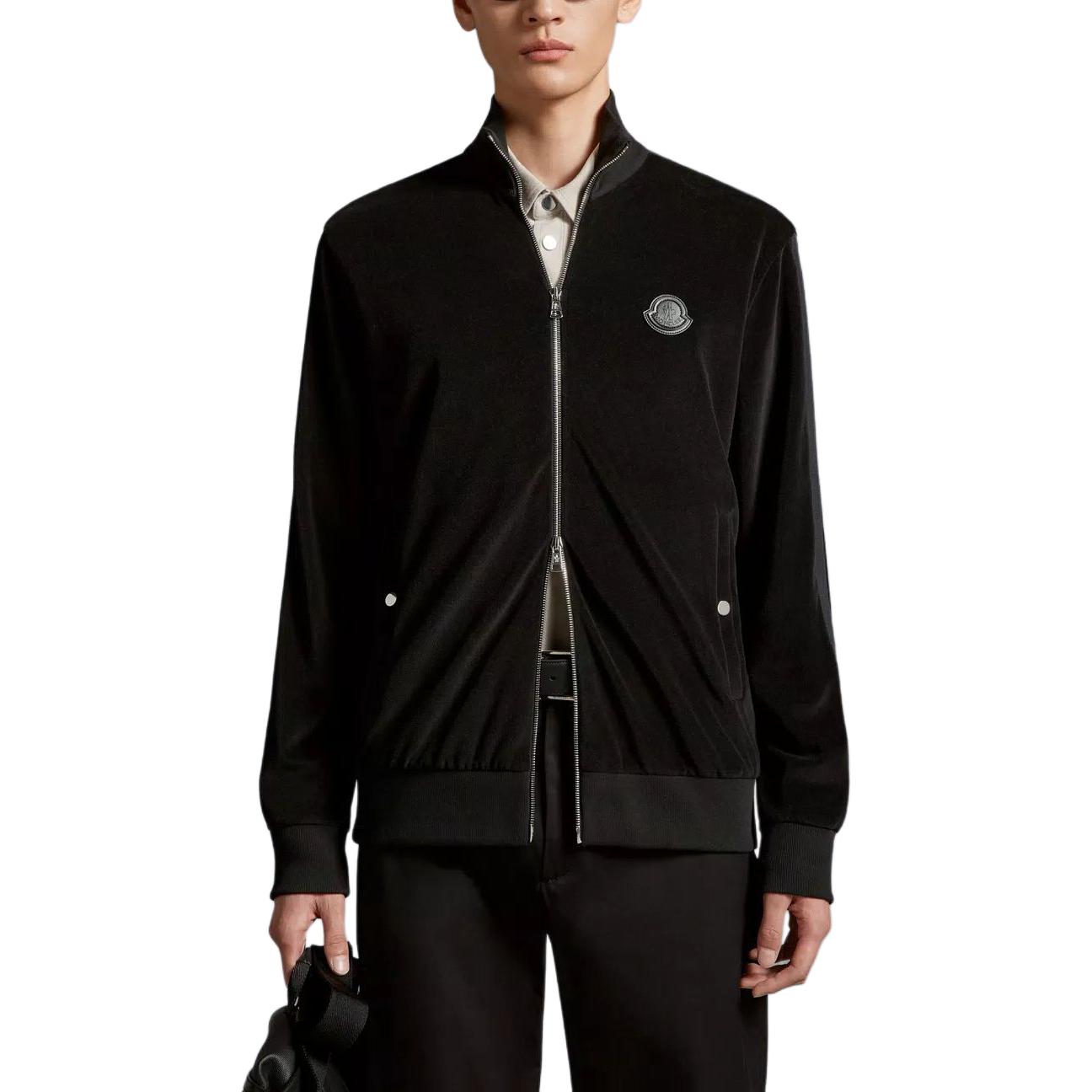 Purchase 蒙克勒男士燈芯絨拉鍊連帽外套 - 黑色 J10918G0003289A6S999