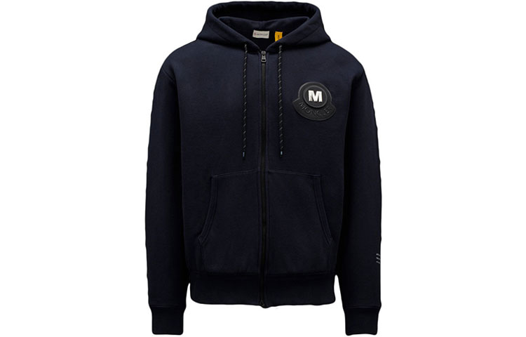Moncler Cotton Letter Pattern Sweatshirt Navy Blue G209U8G00013809F4743