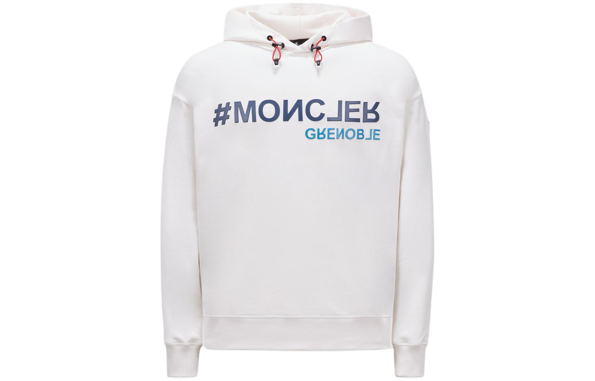 Moncler Cotton Logo Hoodie Relaxed Fit - Snow White J10978G000108098U041