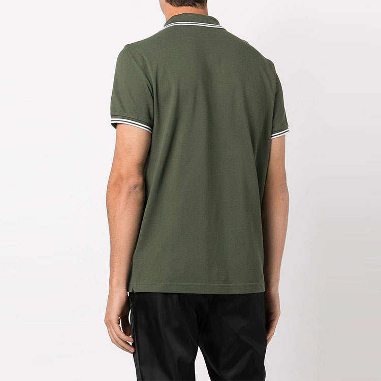 Moncler Cotton Short Sleeve Polo Shirt in Green. H10918A0001084556876 圖 4