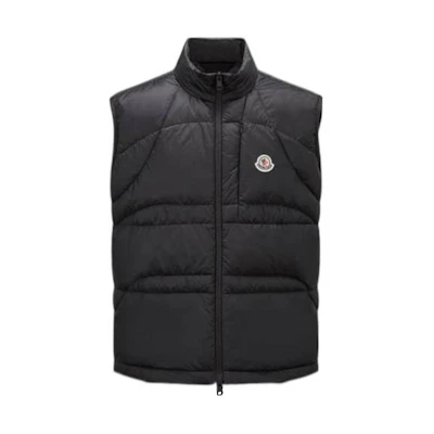 Moncler Cursa SS23 Black Zip-Up Puffer Vest Solid Color I10911A00084M2813999