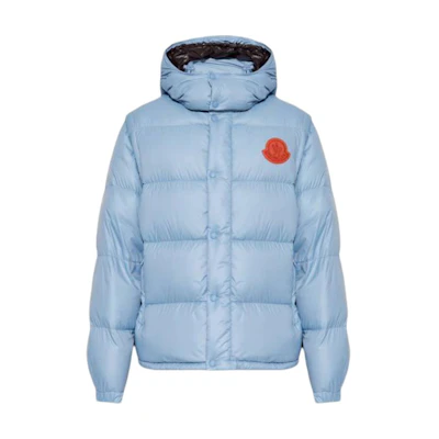 Moncler Cyclone Series Unisex Blue Down Jacket with Removable Hood and Logo Patch. J20911A00022596RD716