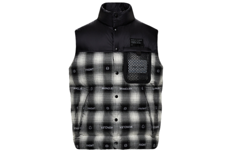 Moncler Daxy Fragment Series Collar Vest Gray 09U1A5021054ALE990