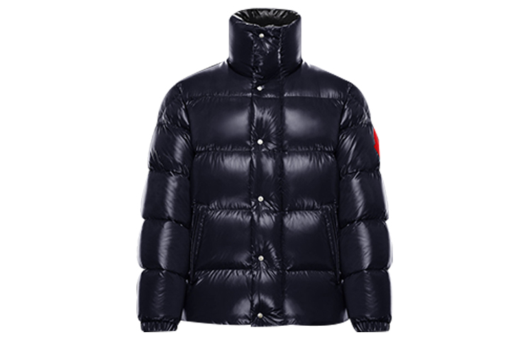 Moncler Dervaux Unisex Short Blue Puffer Jacket with Logo Patch 0921A5310068950742 圖 2