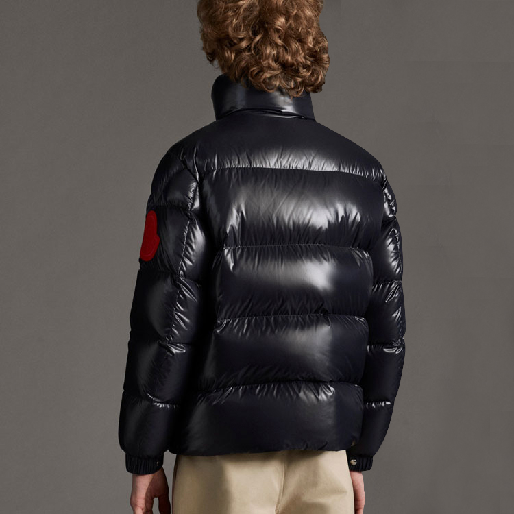 Moncler Dervaux Unisex Short Blue Puffer Jacket with Logo Patch 0921A5310068950742 圖 4