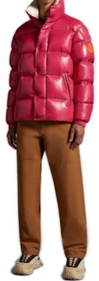 Moncler Dervox FW23 Jaket Puffer Ringan Unisex Pink dengan Logo dan Kerah Tinggi. I20911A00165595GJ560 Lookbook Moncler Dervox FW23 Jaket Puffer Ringan Unisex Pink dengan Logo dan Kerah Tinggi. I20911A00165595GJ560
