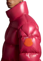 Sizing Moncler Dervox FW23 Pink Lightweight Puffer Jacket Unisex with Logo High Collar. I20911A00165595GJ560