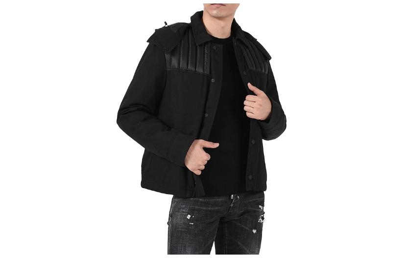 Moncler Detachable Hood Logo Zipper Jacket Black Long Sleeve Outerwear D209H4132980549QS999