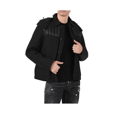 Moncler Detachable Hood Logo Zipper Jacket Black Long Sleeve Outerwear D209H4132980549QS999