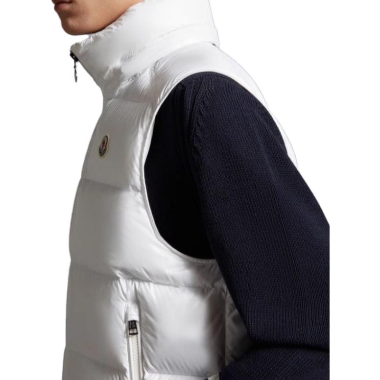 Purchase Moncler Vest Puffer Pendek Hood Lepas Pria Putih I20911A0010068950032