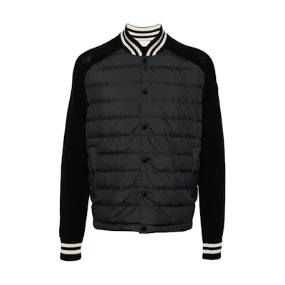Moncler Down-Filled Patchwork Button Jacket Black J10919B00011M1367999