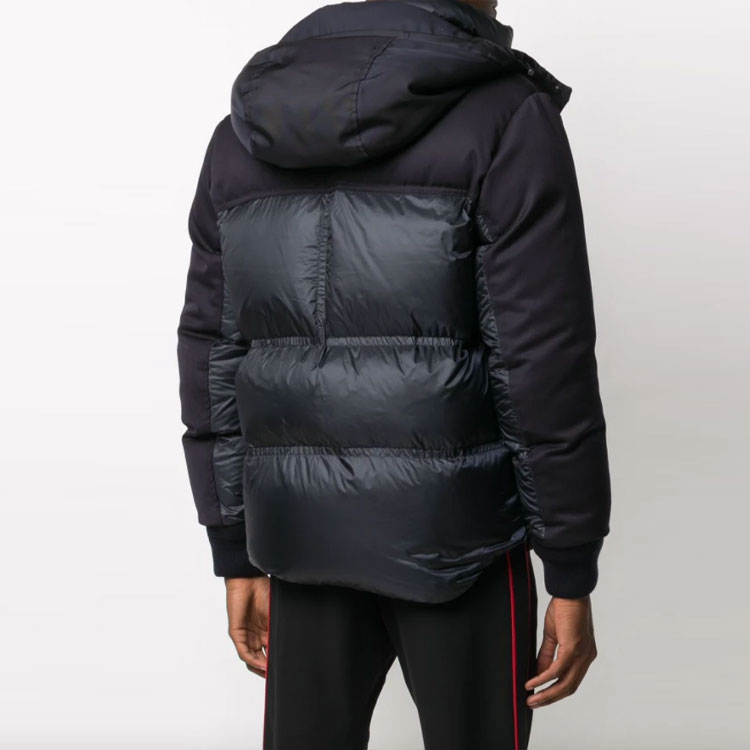 Moncler Down Jacket with Sleeve Logo Patch - Blue Black F20911B5370053048742 圖 4