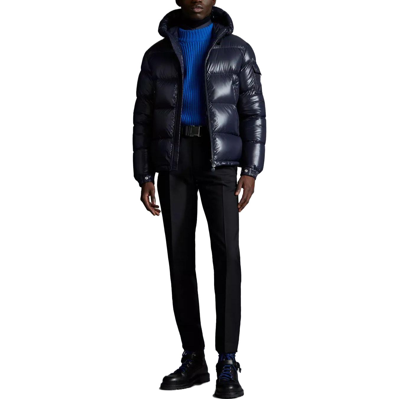 Moncler Ecrins FW23 Navy Blue Hooded Short Down Jacket Mens. I20911A0020068950742 圖 3