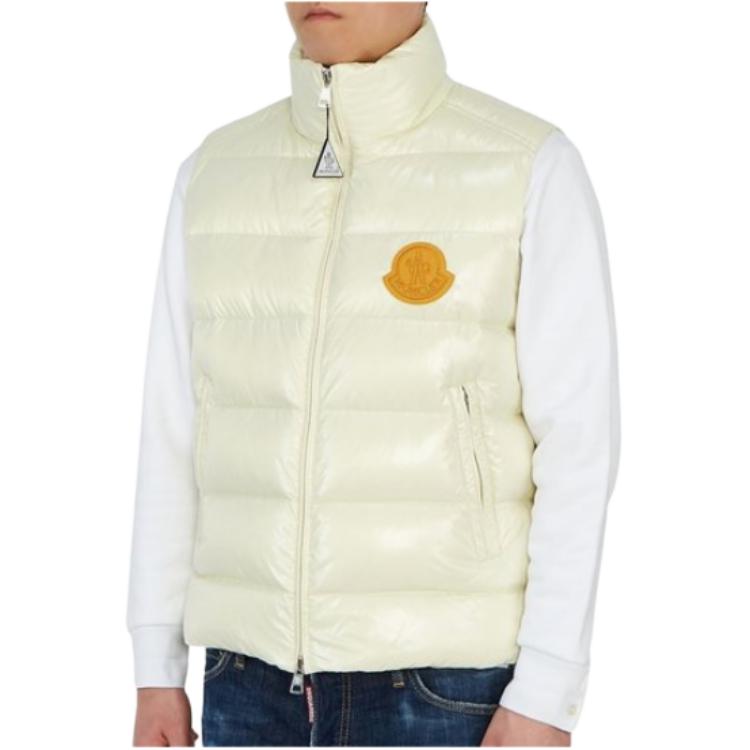 Moncler Ecrins SS21 Quilted Down Jacket with Logo Patch Beige Mens. 1A545006895080T 圖 6