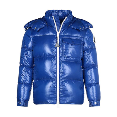 Moncler Electric Blue Down Hooded Winter Jacket F20911B580006895073L