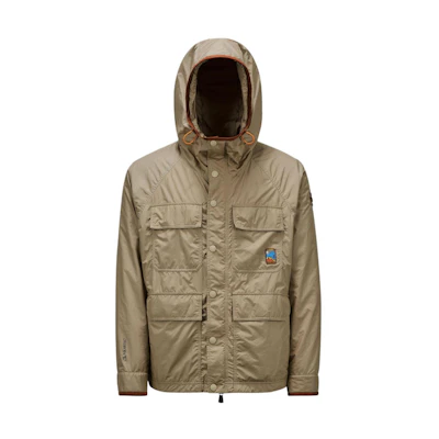 Moncler Embossed Hooded Pocket Jacket Beige Outerwear J10971B0000154A3E226