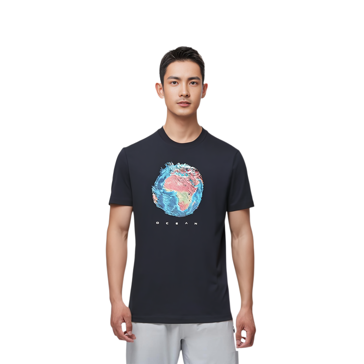 Moncler Embroidered Logo Crewneck Short Sleeve T-Shirt Black Mens 0918C713108390T999 圖 4