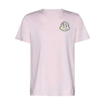 Moncler Embroidered Logo Crewneck T-Shirt Light Pink 8C000178390T506