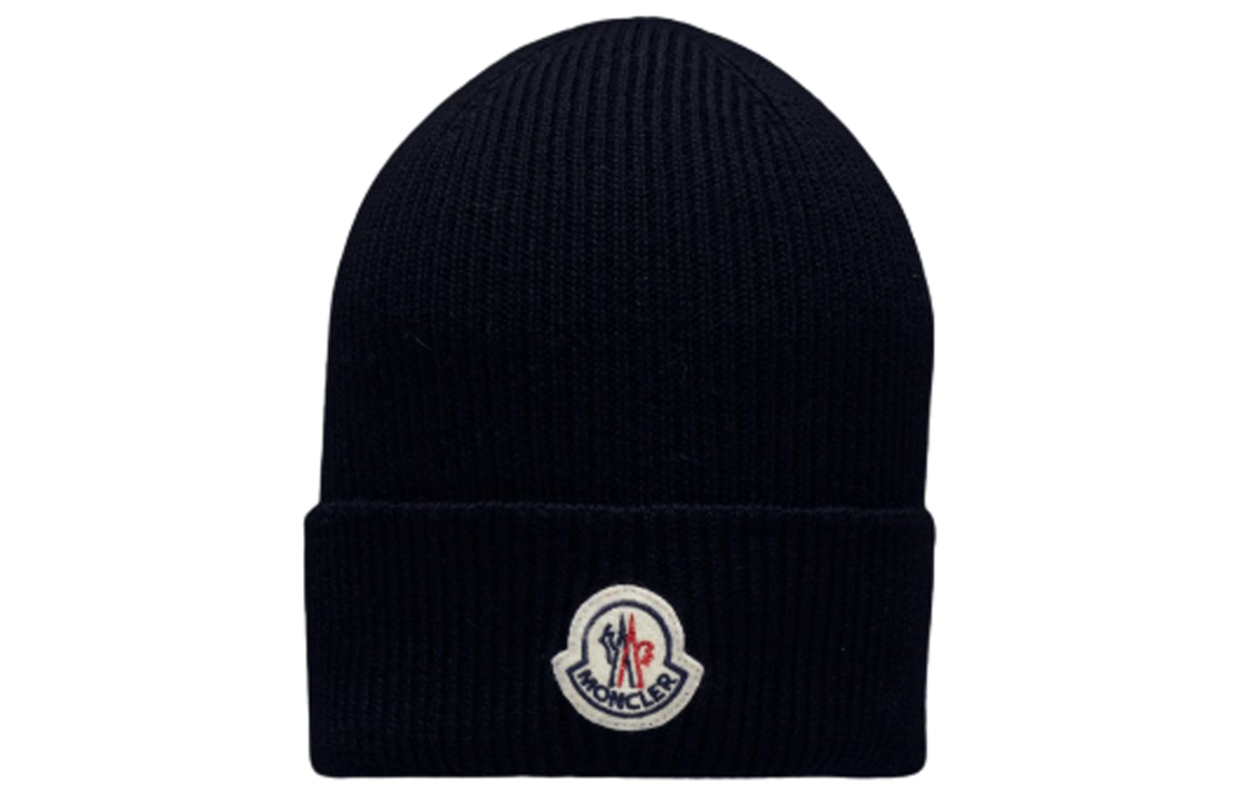 Moncler Embroidered Logo Knit Beanie Unisex Blue. H20913B70500A9342742
