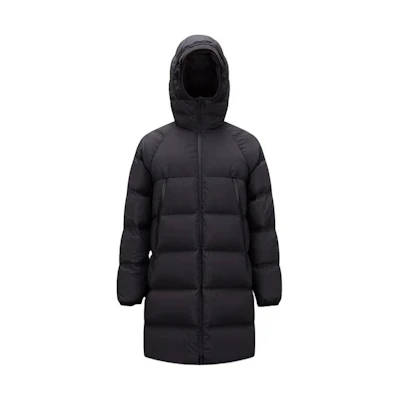 Moncler Exe Series Unisex Long Black Down Jacket with Hood and Zipper. I20911C00012596K7999
