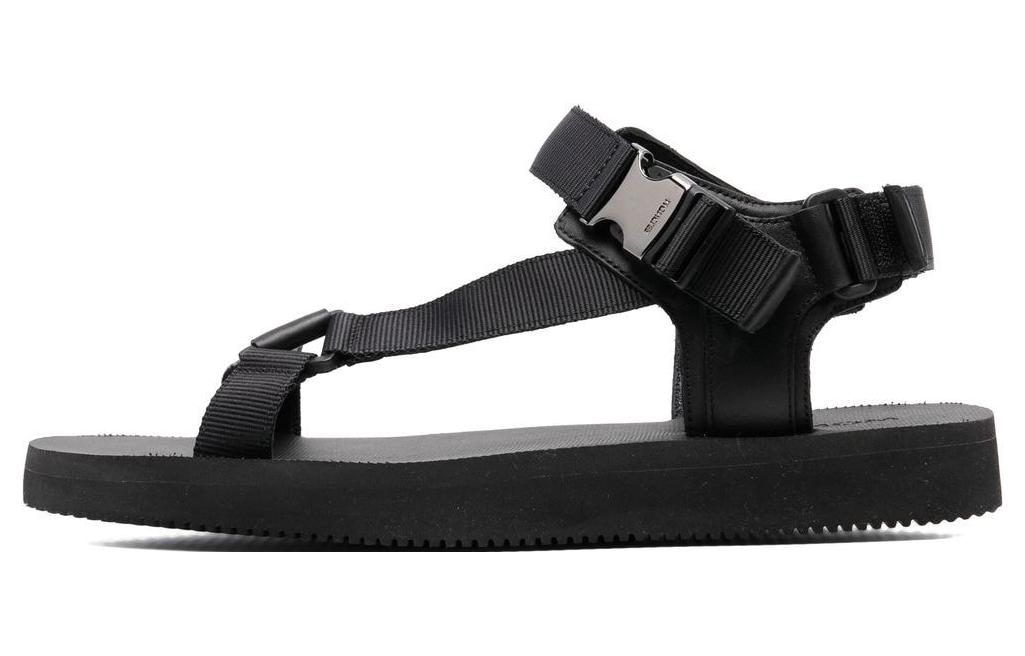 Moncler Fabric Buckle Round-Toe Fashion Sandal 'Black' H109A4L00050M1657999