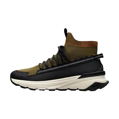 Moncler Fabric Lace-Up Mid-Top Sneakers 'Black Green'