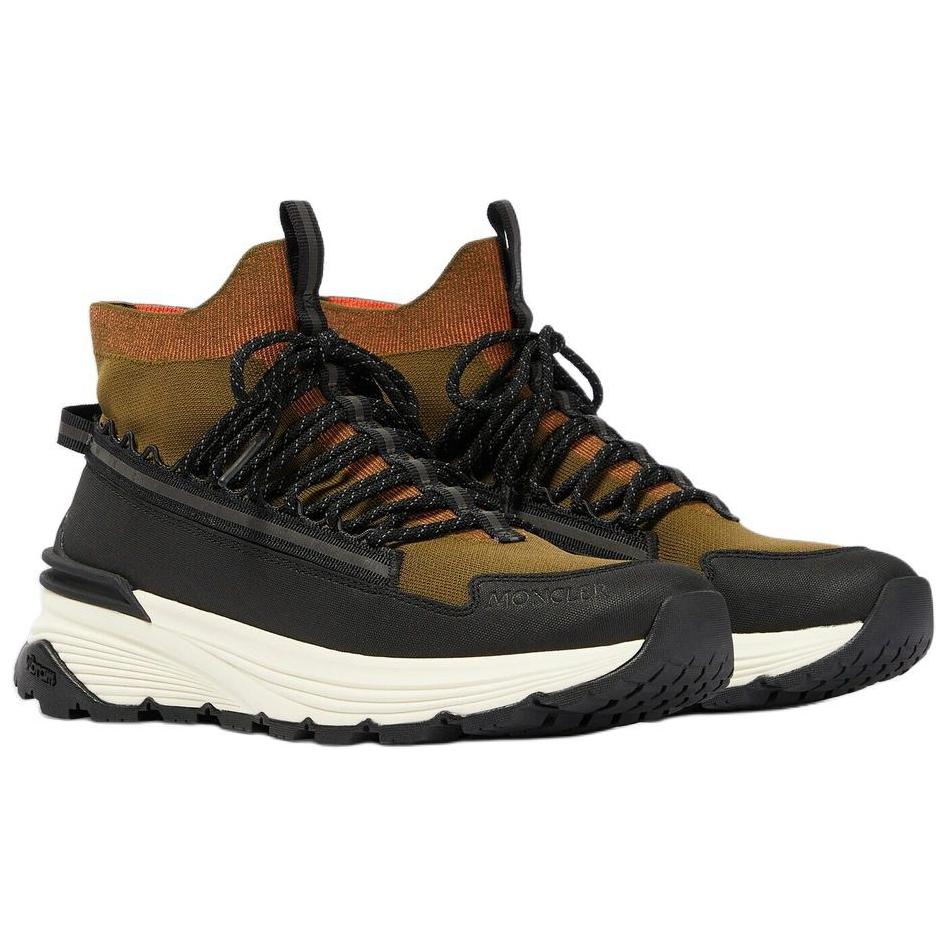 Moncler Fabric Lace-Up Mid-Top Sneakers 'Black Green' 圖 3
