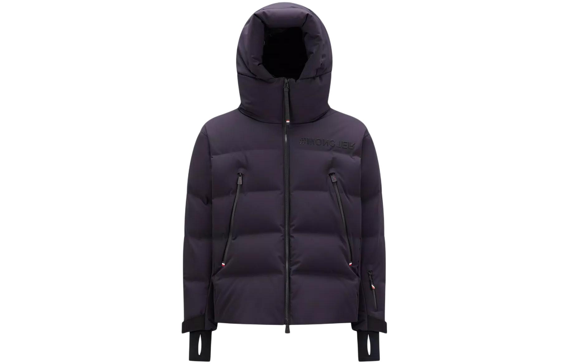Moncler Fellberg  Navy Blue Short Down Jacket with Zipper Pockets and Hood. I20971A0004553086V742