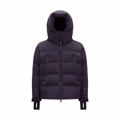 Moncler Fellberg Navy Blue Short Down Jacket with Zipper Pockets and Hood. I20971A0004553086V742