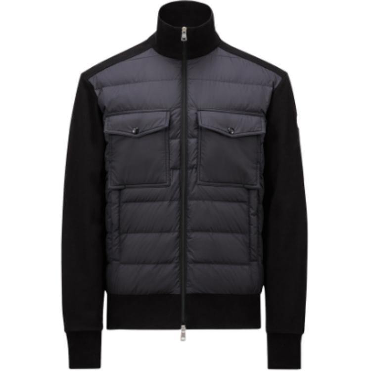 Moncler FELPA Series Black Down Jacket with Zip-Up Collar Unisex. J20918G0003389AHS999 圖 2