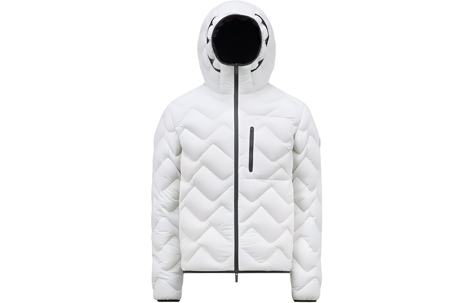 Moncler Fitted Hooded Down Jacket Ice Gray J10911A00020596K790D