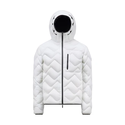 Moncler Fitted Hooded Down Jacket Ice Gray J10911A00020596K790D