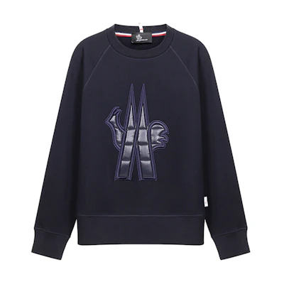Moncler Fleece-Lined Logo Sweatshirt Winter Navy Blue Style F20978G7080080451740