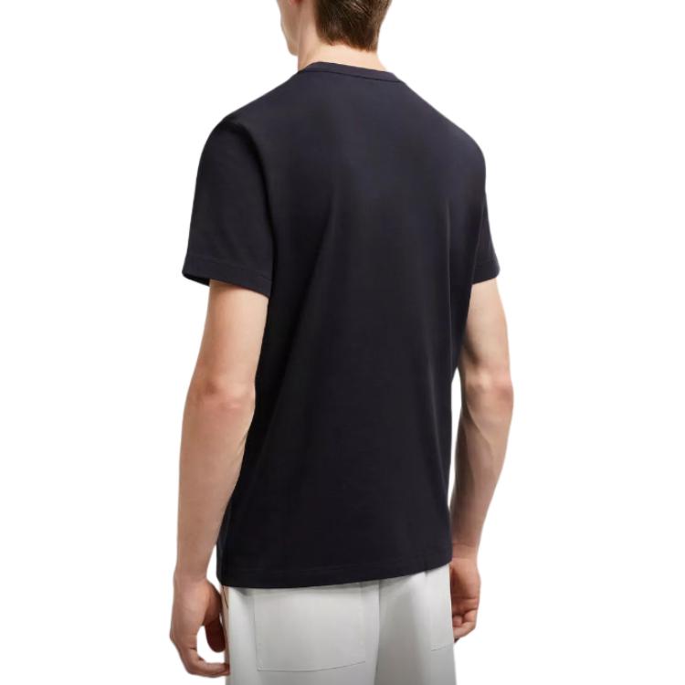 Shop 盟可睐蓝色短袖植绒标志圆领T恤。 J20918C000248390T778