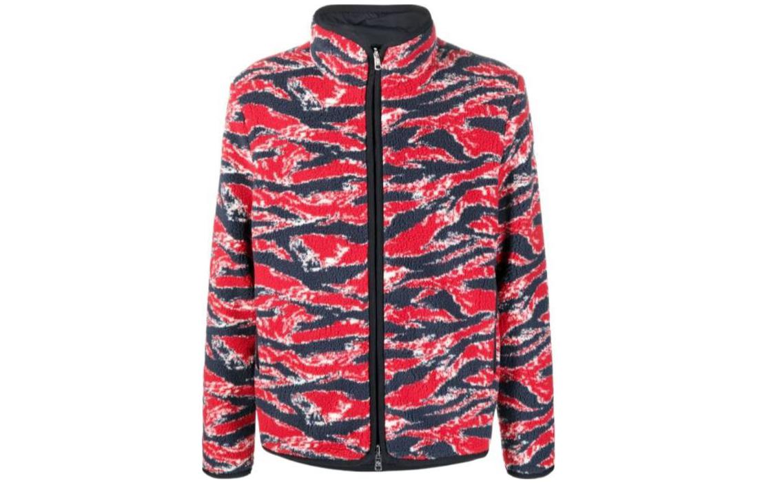 Moncler Full-Print Zip-Up High Collar Jacket Red H10918G00034595TP450
