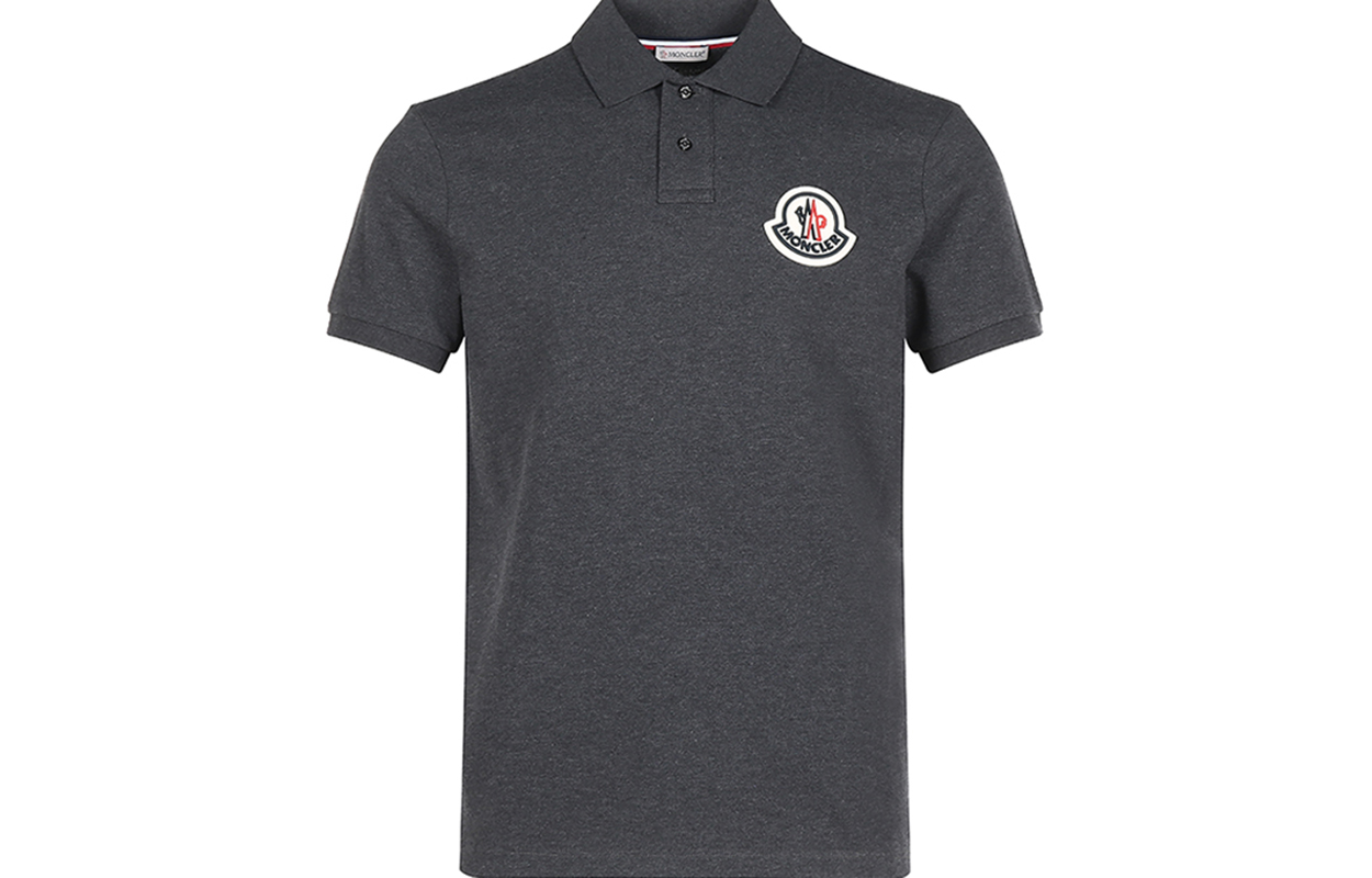 Moncler FW20 Cotton Solid Polo Shirt Dark Grey F20918A7110084556988