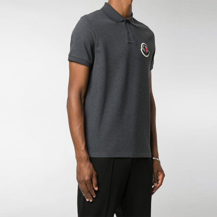 Shop Moncler FW20 棉質純色Polo衫 深灰色 F20918A7110084556988