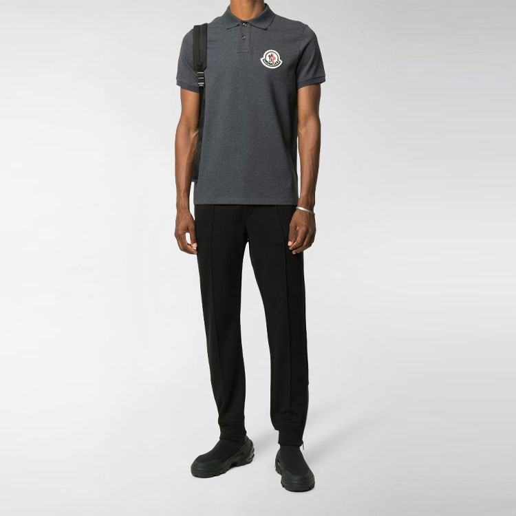 Details for Moncler FW20 棉質純色Polo衫 深灰色 F20918A7110084556988