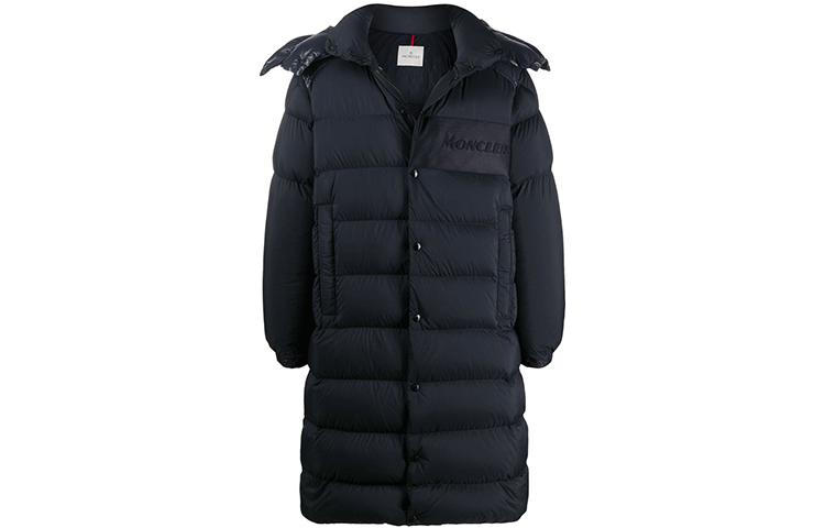 Moncler FW20 Navy Long Down Jacket with Hood and Solid Letter Design. F20911D50000C0573776 圖 2