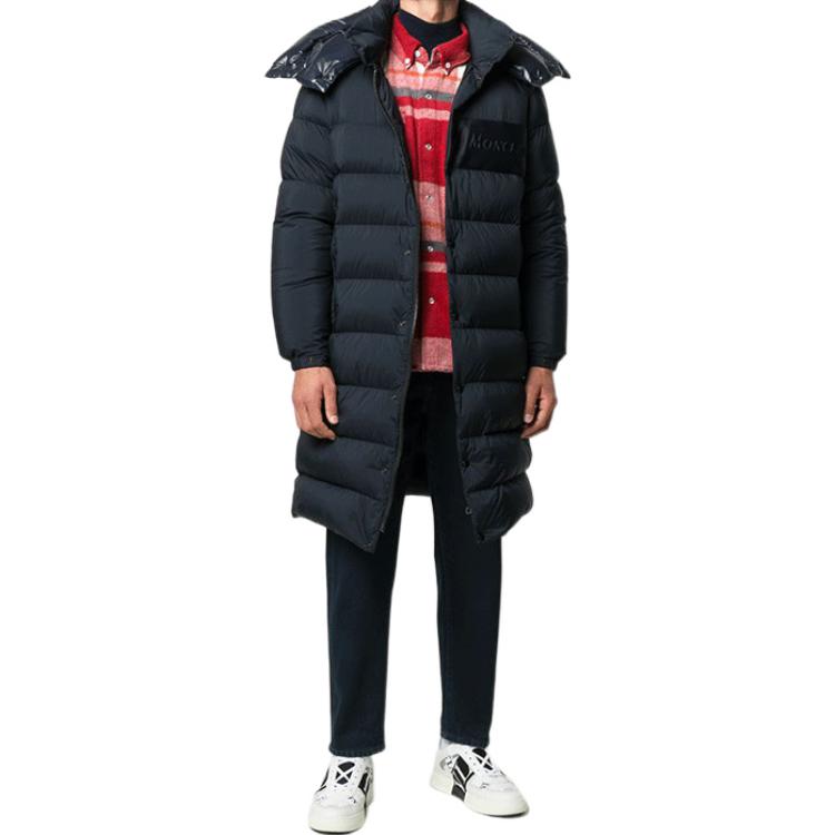 Moncler FW20 Navy Long Down Jacket with Hood and Solid Letter Design. F20911D50000C0573776 圖 4