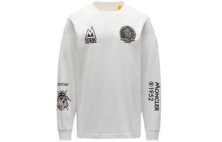 Moncler FW21 1952 Collection White Knit Graphic Crewneck Sweatshirt G20928D00003829HP001