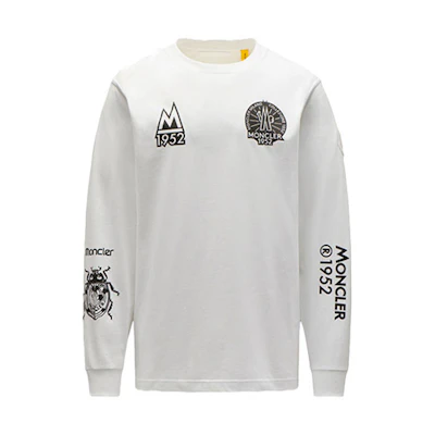 Moncler FW21 1952 Collection White Knit Graphic Crewneck Sweatshirt G20928D00003829HP001
